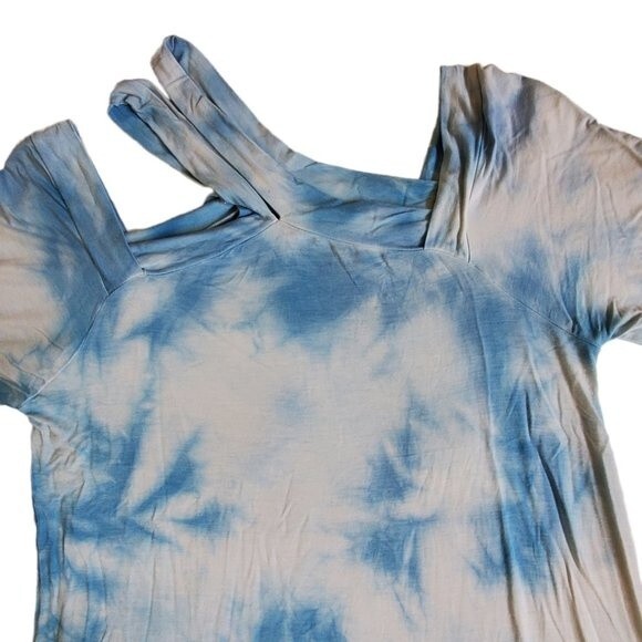 Andree by UNIT blue white tye dye top sz S - Picture 3 of 10